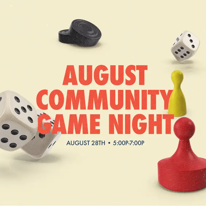 August Community Game Night: social post