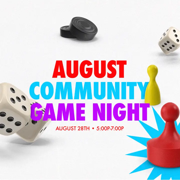 August Community Game Night: social post