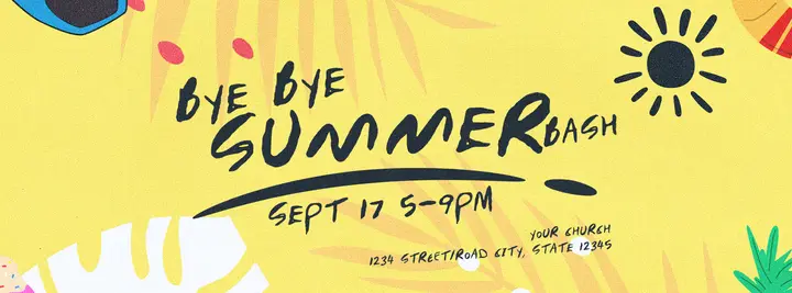 Bye Bye Summer Bash: facebook cover