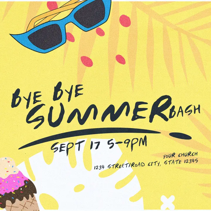 Bye Bye Summer Bash: social post
