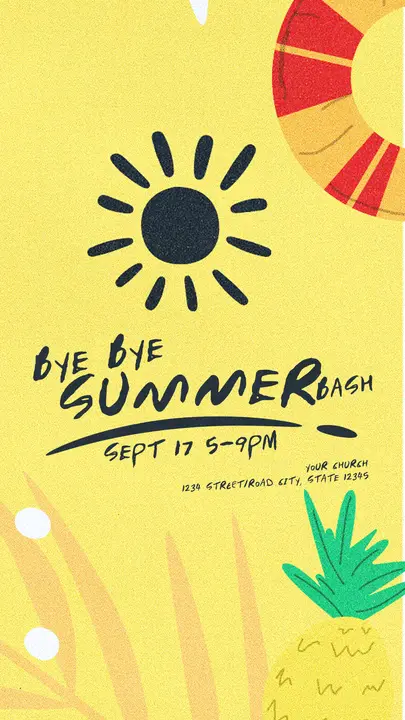 Bye Bye Summer Bash: story