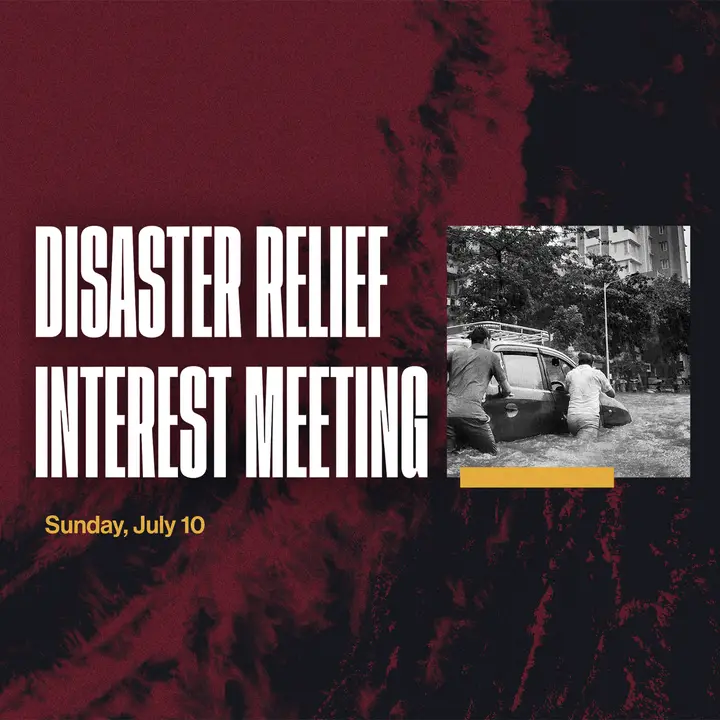 Disaster Relief Interest Meeting: social post