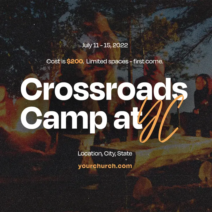 Crossroads Camp At Your Church: social post