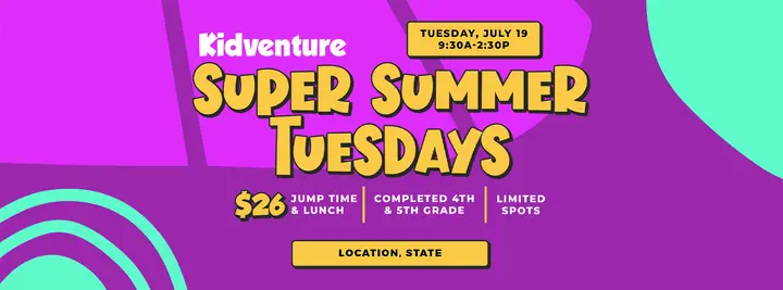 Kidventure Super Summer Tuesdays: facebook cover
