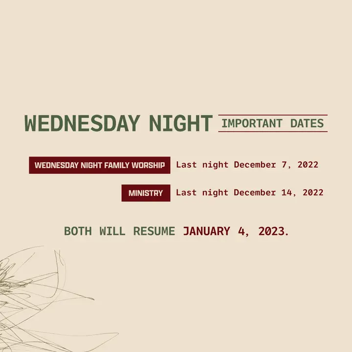 Wednesday Night Important Dates: social post