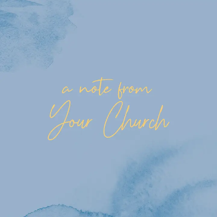 A Note From Your Church: social post