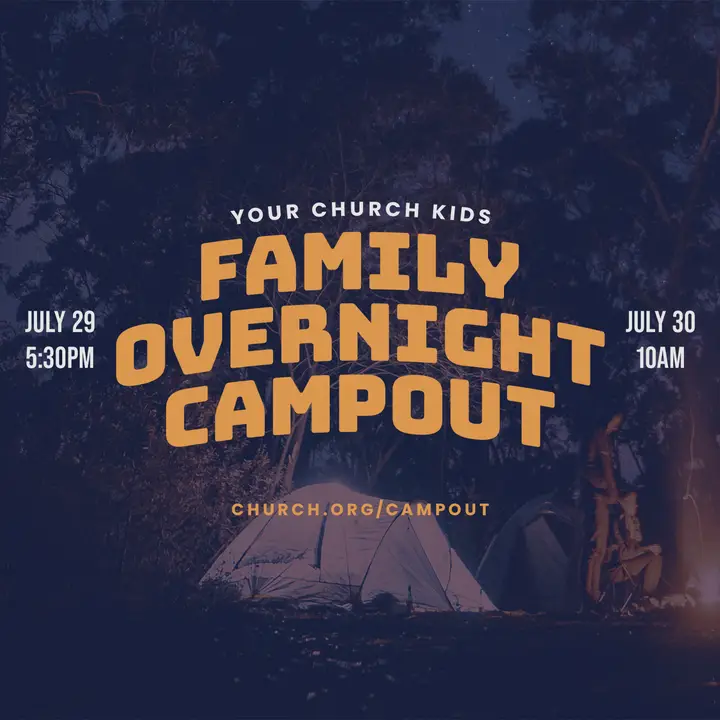 Family Overnight Campout: social post