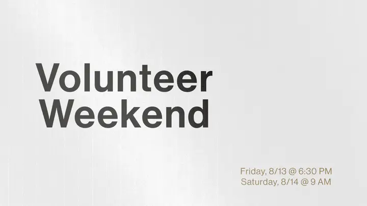 Volunteer Weekend: HD slide