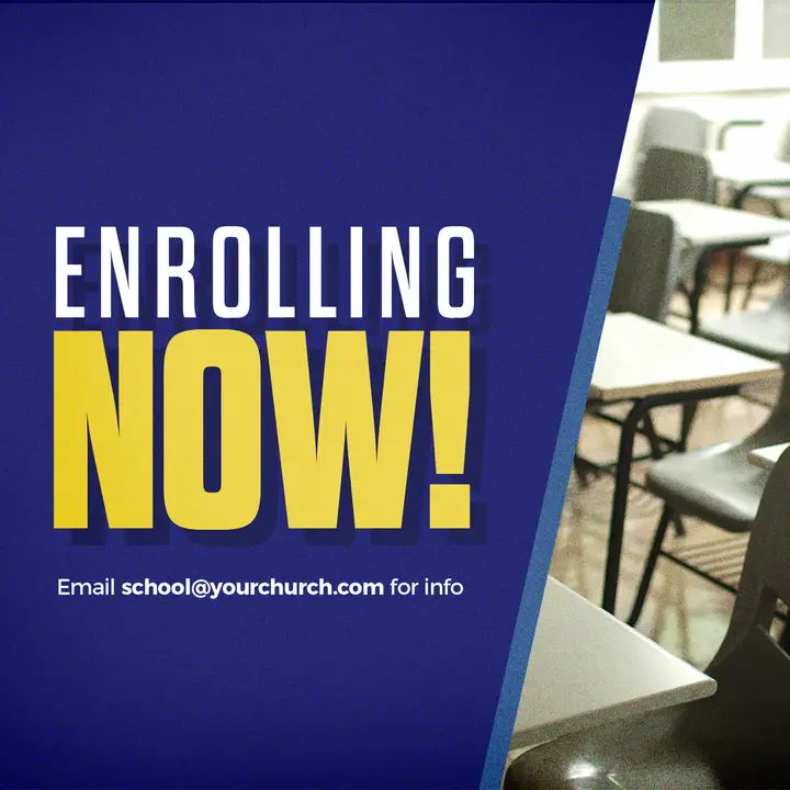 Enrolling Now: social post