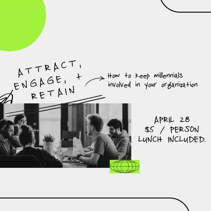 Attract, Engage, + Retain: social post