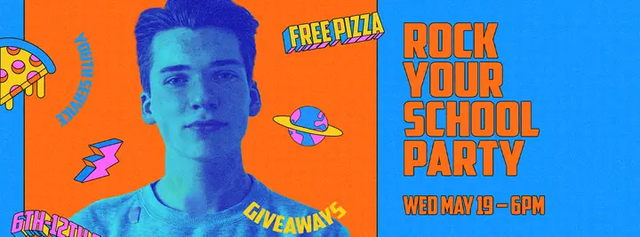 Rock Your School Party: facebook cover