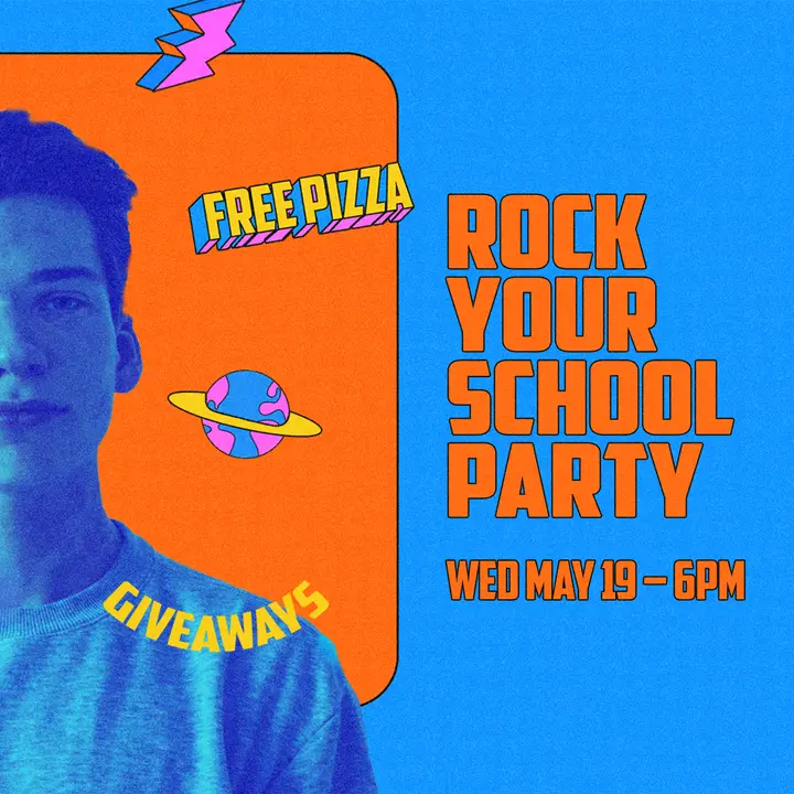 Rock Your School Party: social post