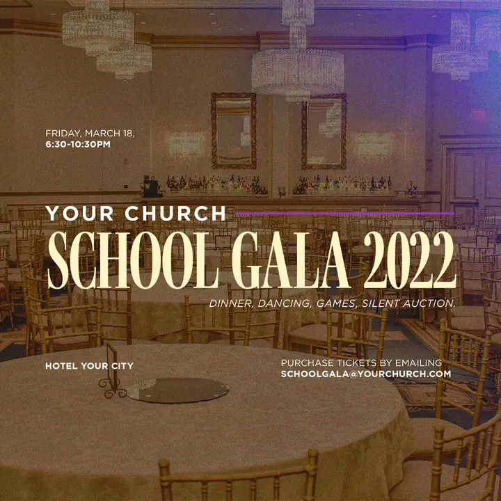 School Gala: social post