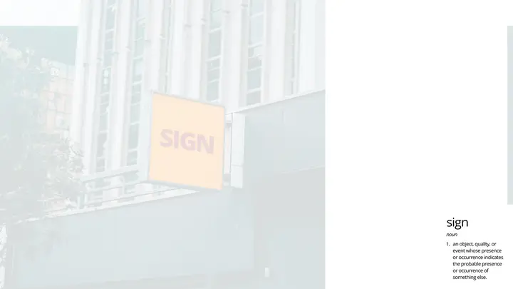 Sign: notes slide