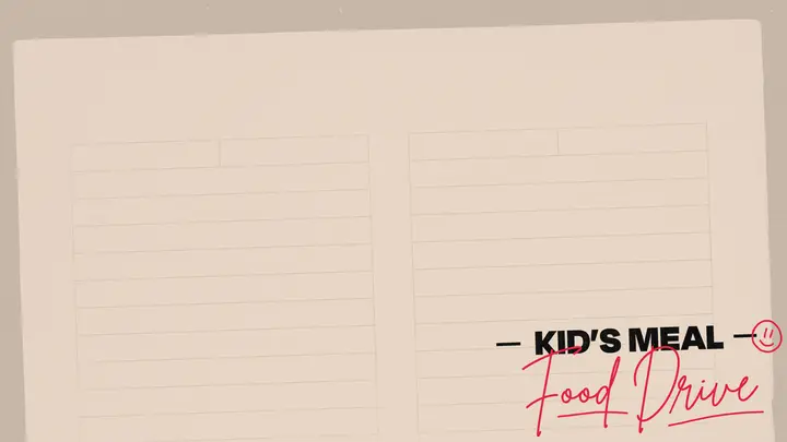 Kid’s Meal Food Drive: notes slide