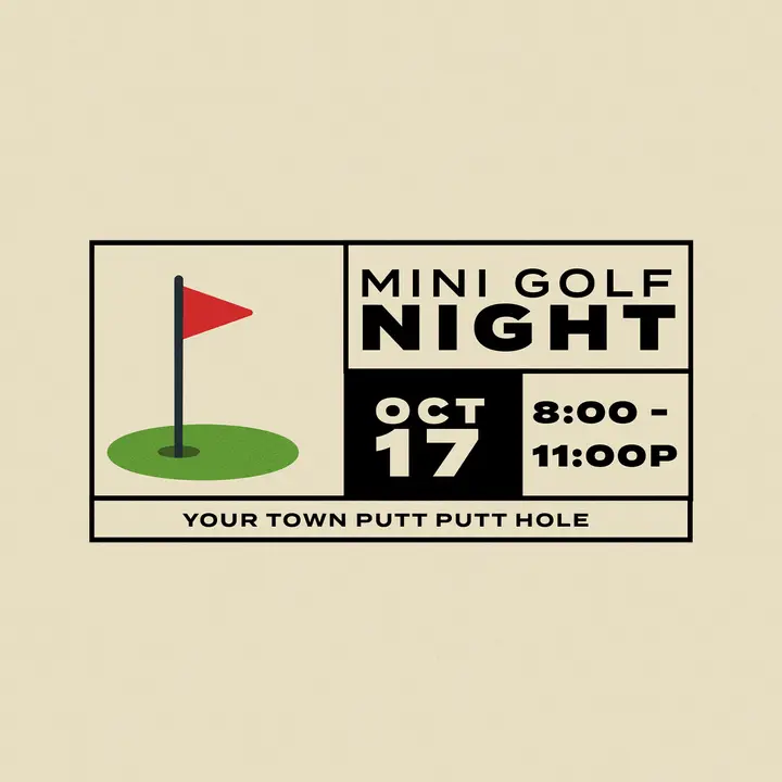 Mini Golf Night: social post