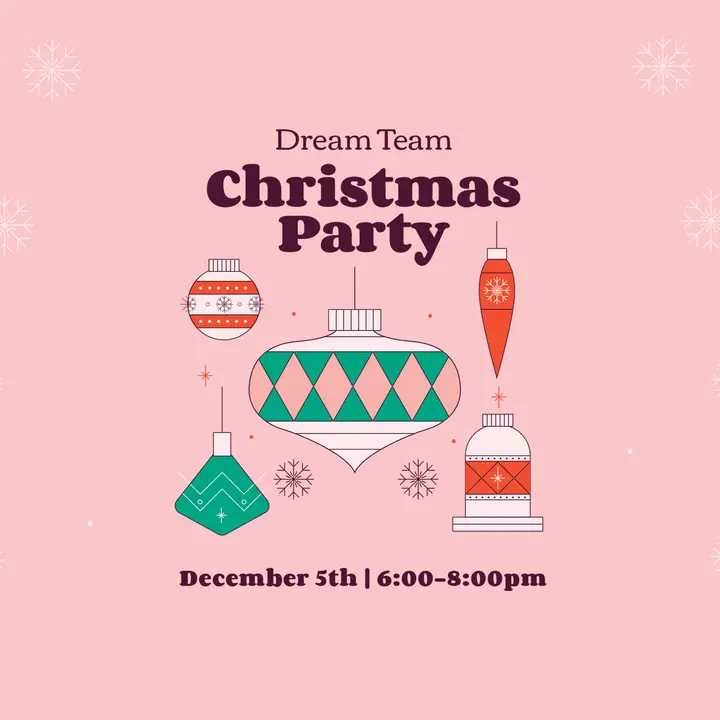 Dream Team Christmas Party: social post