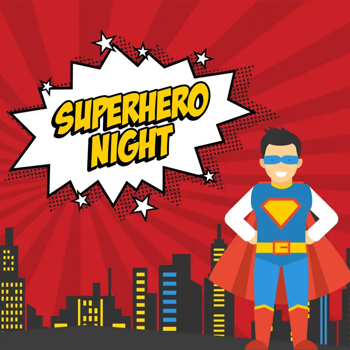 Superhero Night: social post