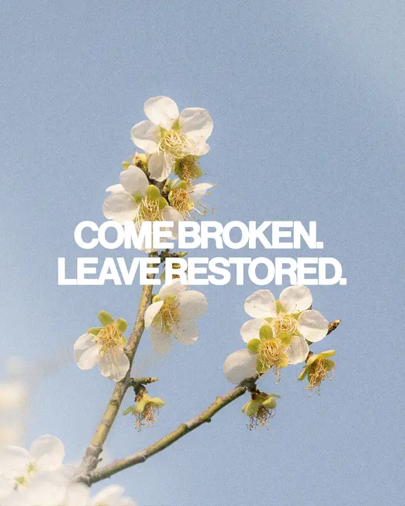Come Broken Leave Restored: social post
